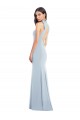 Best Stretch Crepe Bow Neck Sleeveless Open Back Long Semi Formal Evening Dress Canada