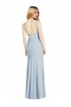 Best Stretch Crepe Halter Neck Sleeveless Open Back Light Sky Blue Long Formal Evening Dress Canada