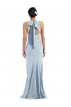 Best Stretch Crepe Halter Neck Sleeveless Open Back Trumpet Long Formal Evening Dress Canada