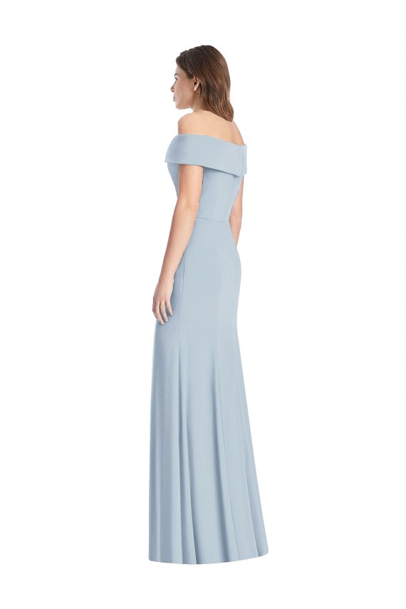 Best Stretch Crepe Off the Shoulder Sleeveless Trumpet Long Formal Dress Canada