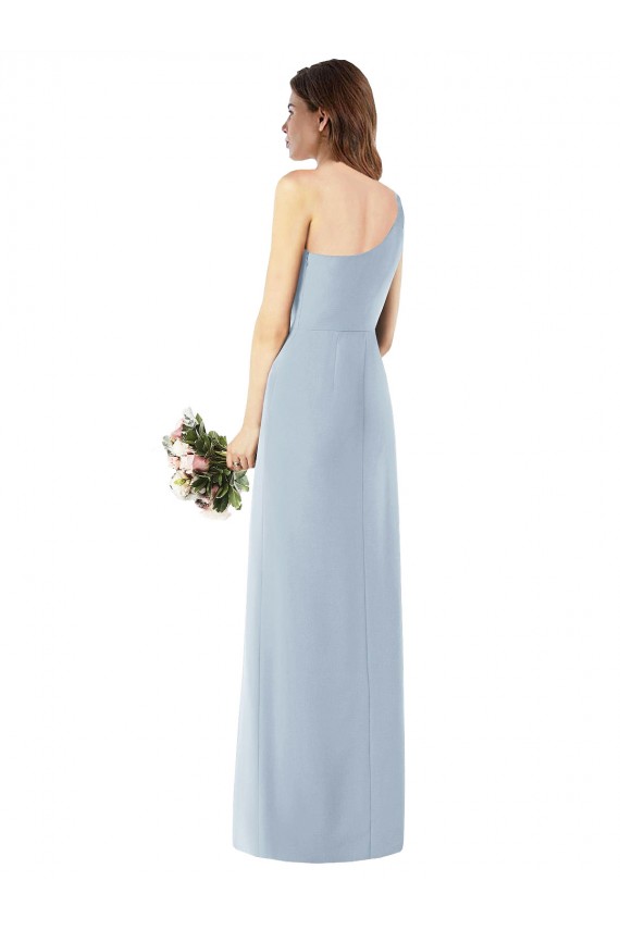 Best Stretch Crepe One Shoulder Sleeveless Long Semi Formal Evening Dress Canada