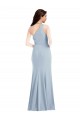 Best Stretch Crepe One Shoulder Sleeveless Light Sky Blue Long Formal Dress Canada