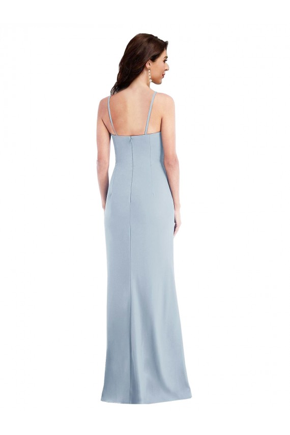 Best Stretch Crepe Spaghetti Straps Sleeveless Long Formal Evening Dress Canada
