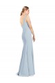 Best Stretch Crepe V-Neck Sleeveless Low Back Long Evening Dress Canada