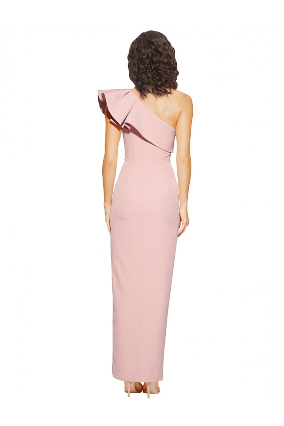 Best Stretch Crepe One Shoulder Sleeveless Long Formal Evening Dress Canada