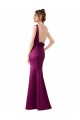 Best Satin Bateau Neck Sleeveless Open Back Long Black Tie Evening Dress Canada