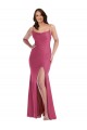 Best Silky Satin Spaghetti Straps Sleeveless Tie Back Long Formal Plus Size Evening Dress Canada