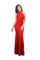 Best Stretch Satin Halter Neck Sleeveless Keyhole Back Long Formal Evening Dress Canada