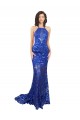 Best Lace High Neck Sleeveless Open Back Long Semi Formal Evening Dress Canada