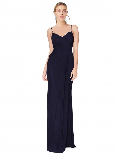 Best Soft Chiffon Spaghetti Straps Sleeveless V-Back Long Evening Dress Canada