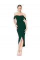 Best Stretch Crepe Off the Shoulder Sleeveless Knee Length High Low Evening Dress Canada