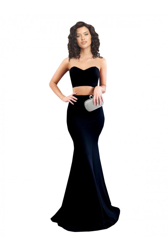 Best Stretch Crepe High Neck Sleeveless Low Back Long Formal Evening Dress Canada