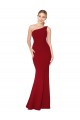 Best Stretch Crepe One Shoulder Sleeveless Burgundy Long Formal Evening Dress Canada