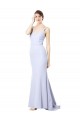 Best Stretch Crepe Spaghetti Straps Sleeveless Long Evening Gown Canada