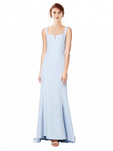 Best Stretch Crepe Spaghetti Straps Sleeveless Long Formal Dress Canada
