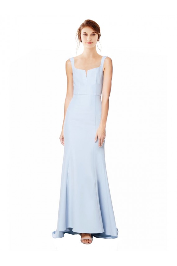 Best Stretch Crepe Spaghetti Straps Sleeveless Long Formal Dress Canada