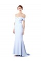 Best Stretch Crepe Off the Shoulder Sleeveless Light Sky Blue Long Formal Dress Canada