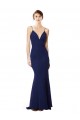 Best Stretch Crepe Spaghetti Straps Sleeveless Open Back Long Formal Dress Canada