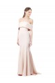 Best Stretch Crepe Off the Shoulder Sleeveless Nude Long Formal Evening Dress Canada