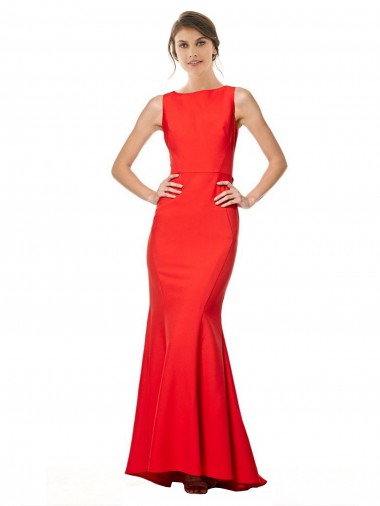 Best Stretch Crepe Halter Neck Sleeveless Open Back Long Evening Gown Canada