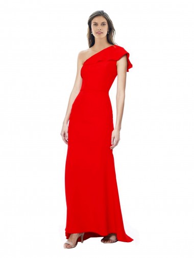 Best Stretch Crepe One Shoulder Sleeveless Long Formal Dress Canada