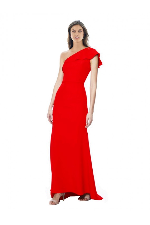 Best Stretch Crepe One Shoulder Sleeveless Long Formal Dress Canada