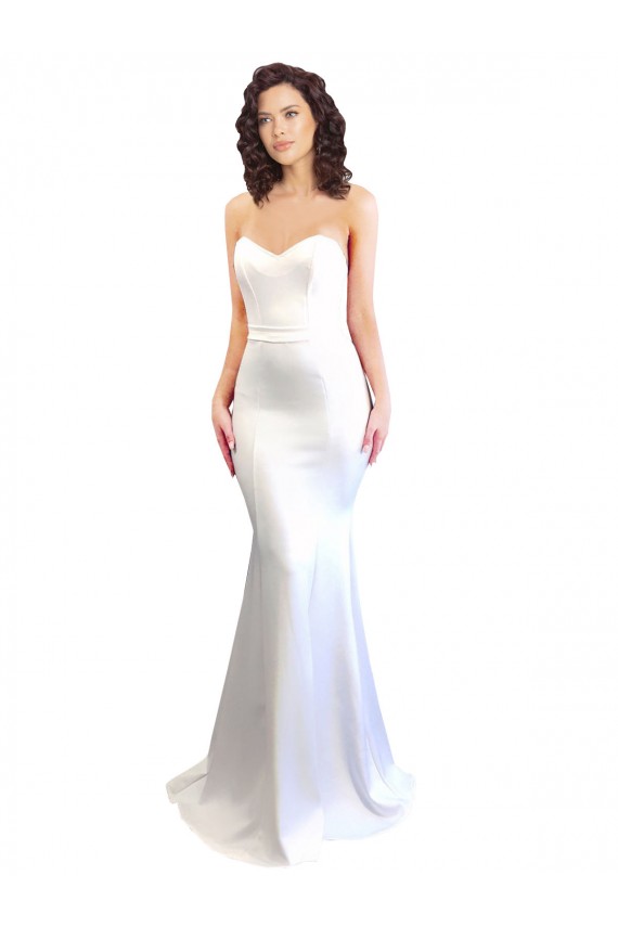 Best Stretch Crepe Sweetheart Sleeveless Low Back Long Formal Evening Dress Canada