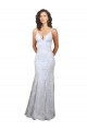 Best Stretch Crepe & Sequin Tulle V-Neck Sleeveless Open Back Long Formal Evening Dress Canada