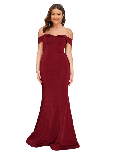 Best Spandex Off the Shoulder Sleeveless Long Formal Plus Size Evening Dress Canada