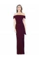 Best Stretch Crepe Off the Shoulder Sleeveless Low Back Long Formal Evening Dress Canada