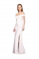 Best Stretch Crepe Off the Shoulder Sleeveless White Long Formal Dress Canada