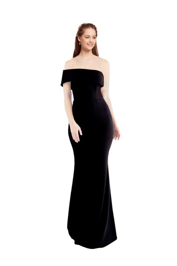 Best Stretch Crepe One Shoulder Sleeveless Keyhole Back Long Formal Evening Dress Canada