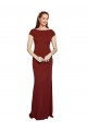 Best Stretch Crepe Round Neck Cap Sleeves Keyhole Back Long Formal Evening Dress Canada