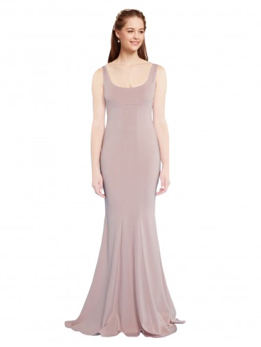 Best Stretch Crepe Scoop Neck Cap Sleeves Long Formal Evening Dress Canada