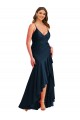 Best Silky Satin Spaghetti Straps Sleeveless Long High Low Plus Size Evening Dress Canada