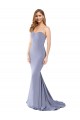 Best Stretch Crepe Sweetheart Sleeveless Low Back Smoke Blue Long Formal Evening Dress Canada