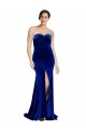 Best Stretch Velvet Sweetheart Sleeveless Low Back Sweep Train Formal Evening Dress Canada