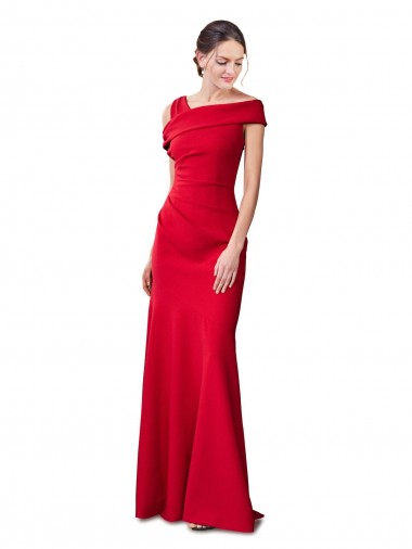 Best Stretch Crepe Sleeveless Long Formal Evening Dress Canada