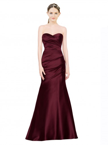 Best Satin Sweetheart Sleeveless Low Back Long Formal Evening Dress Canada
