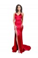 Best Stretch Satin Sweetheart Sleeveless Low Back Red Long Formal Evening Dress Canada