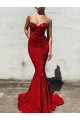 Best Velvet Sequin Sweetheart Sleeveless Court Train Evening Gown Canada