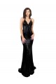 Best Sequin V-Neck Sleeveless Open Back Long Black Tie Evening Dress Canada