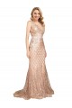 Best Sequin & Sparkling Sequin V-Neck Sleeveless V-Back Long Formal Plus Size Evening Dress Canada