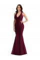 Best Silky Satin V-Neck Sleeveless Open Back Long Formal Plus Size Evening Dress Canada