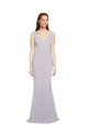 Best Stretch Crepe V-Neck Sleeveless Keyhole Back Long Formal Evening Dress Canada