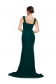 Best Stretch Crepe Square Neck Sleeveless Sweep Train Semi Formal Evening Dress Canada