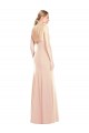 Best Stretch Crepe Bateau Neck Sleeveless Open Back Long Semi Formal Evening Gown Canada