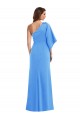 Best Stretch Crepe One Shoulder Bell Sleeves Long Semi Formal Evening Dress Canada
