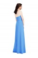 Best Stretch Crepe Strapless Sleeveless Low Back Peacock Blue Long Semi Formal Evening Dress Canada