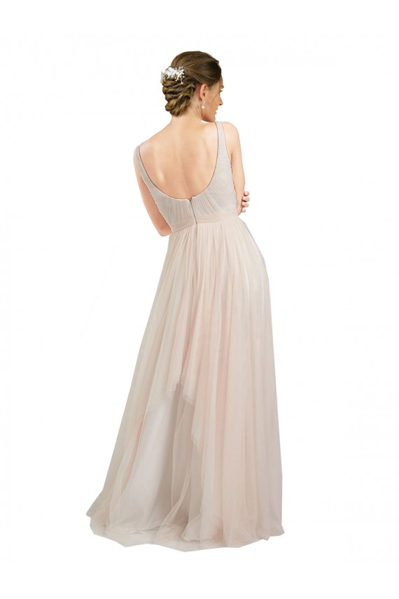 Best Tulle Scoop Neck Sleeveless Open Back Long Semi Formal Evening Dress Canada